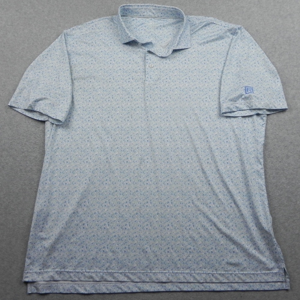 Harlestons Polo Shirt Mens XXL Tailored Fit Blue Performance Golf Short Sleeve